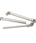 2 Pack Stainless Steel M4 RC Drive Shaft Set For 1/10 Scale Crawlers With Universal Brass Ball Ends And Six Tooth Spline
