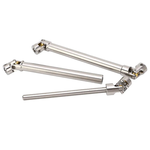 2 Pack Stainless Steel M4 RC Drive Shaft Set For 1/10 Scale Crawlers With Universal Brass Ball Ends And Six Tooth Spline