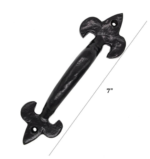 Rustic Cast Iron Door Handle 7 Inch Heavy Duty Vintage Barn Door Pull With Screws For Sliding Doors Gates Garage Indoor Outdoor Use Black Metal