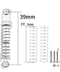 39mm Aluminum Threaded Adjustable RC Shock Absorber Oil Damper For SCX24 Gladiator C10 JLU Deadbolt B17 Axial 1/24 RC Crawler Upgrade Parts Red With Bladder Seals For Leak Free Performance And Long Lasting Durability, showing springs and screws