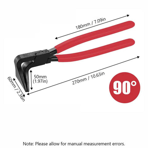 Three Piece Sheet Metal Bender Pliers Set For Roofing And HVAC Ductwork, Carbon Steel Hand Seamer Pliers With 90 Degree Angle