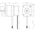Technical drawing of Nema 17 0.9 Degree Stepper Motor With Holding Brake 0.44Nm 1.68A 24V Power Off Brake 42mm Frame
