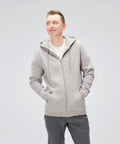 Tall Length Full Zip Fleece Hoodie For Men With Slim Tall Tailored Fit Midweight Comfort Soft Fleece Lining Durable Long Lasting Jacket Extra Length No Extra Width XL Mink