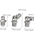 45 Piece Grease Fitting Kit With Angle And Straight Fittings For Bearings And Marine Use, three steel fittings with sizes