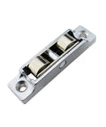 Heavy Duty Copper U Groove Barn Door Rollers Featuring Smooth As Butter Silent Glide Seamless Sliding Glass Hardware Fitting Durable wheel caster close-up.