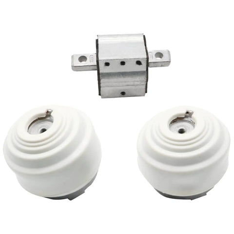 Dope Hydraulic Engine And Transmission Mount 3 Piece Kit Direct Replacement For Mercedes Sl500 Cl500 E500 Auto Transmission components showing two fluid-filled mounts and one metal support.