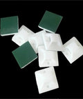 250 Pcs Peel And Stick Cable Tie Mount Bases For Heavy Duty Wire Wrangling, 40Mm plastic holders on a black background.
