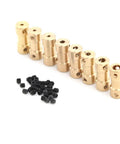 Heavy Duty Brass Flexible Shaft Coupler For Motor Transmission Connector and Rock Solid Drive Shaft Connections with 5mm Bore and M3 Mounting Bolts.