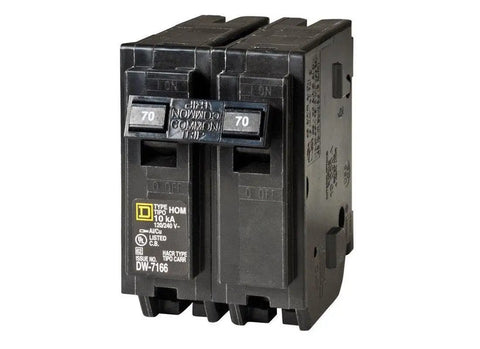 70 Amp Plug On Circuit Breaker Bulk Pack for Home Electrical Panels, One Pole and Two Pole Standard Breakers, durable design, works in Homeline load centers
