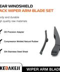 Heavy Duty Badass Rear Windshield Wiper Arm Assembly Slick Quick Clip Swap For Ford Escape 2013 To 2018 And Explorer Rear Wiper Replacement Oem Bb5z17526c stainless steel and rubber blade set.