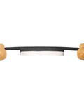 Straight Draw Knife Woodworking Shaving Tool Featuring Heavy Duty Steel Blade And Grippy Wooden Handle For No Sweat Bark Stripping Log Peeling And Quick Finishing Work, top view showing steel blade and wooden handles.