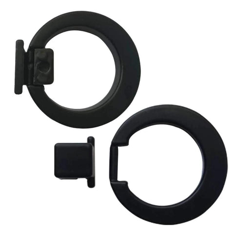 Flat Black Zinc Alloy Cabinet Handle 46mm By 40.6mm Single Hole Drawer Pull 11mm Projection 5 Pack Ideal For Cabinets Dressers Wardrobes And Furniture Durable Cast Metal Hardware For Modern Interiors Smooth Finish And Easy Mounting