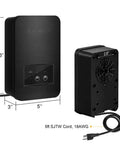 Smart 120 Watt Low Voltage Landscape Transformer With Two Independent Zones For Indoor Outdoor Lighting Featuring Astronomical Timer And App And Voice Control Works With Alexa And Google Assistant No Hub Needed, showing dimensions and components.