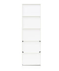 5-Tier Open Shelf Bookcase With No-Fuss Assembly, Modern White Finish for living room, straight front view
