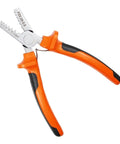 Get your hands on this bad boy of a crimping tool. High carbon steel with a PVC handle for stripping and cutting cables.