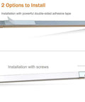Lit Led Linkable 12 Inch Light Strips Kit With Switch For Warm 3000K Cabinets installation options shown