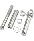 8 Piece M6x50mm External Hex Expansion Bolts 304 Stainless Steel With Nuts And Washers For Concrete Sleeve Anchors