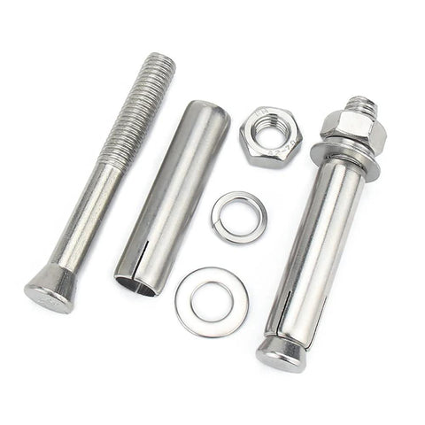 8 Piece M6x50mm External Hex Expansion Bolts 304 Stainless Steel With Nuts And Washers For Concrete Sleeve Anchors