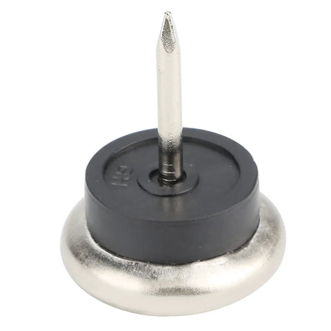 Close-up of Heavy Duty Non Slip Furniture Nail with Thick ABS Pad Head for Floor Protection, Anti Scratch Glide Pad, 22mm size.