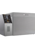 A Heavy Duty Electric Coffee And Nut Roaster Featuring Stainless Steel Heating Tubes And Digital Temp Control, side view with digital display.