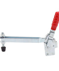 Heavy Duty Toggle Clamp For Woodworking Stainless Steel Lever Clamp With Red Handle, Adjustable Opening, Side View