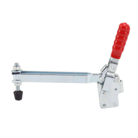 Heavy Duty Toggle Clamp For Woodworking Stainless Steel Lever Clamp With Red Handle, Adjustable Opening, Side View