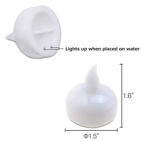 Flameless Floating LED Tea Lights 12 Pack Waterproof Tealight Candles For Wedding Party Spa Home Indoor Outdoor Decor Warm White Safe No Smoke Battery Operated