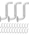 Heavy Duty 30 Pack Pallet Rack Safety Pins And Bolt Locking Clips To Keep Warehouse Shelving Rock Solid And Secure For Industrial Storage And Shop Floor Lockdown, silver zinc alloy clips and pins.