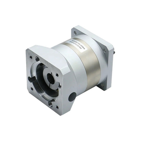 Planetary Gear Reducer For Nema 34 86 Stepper Motor With 14mm Input Shaft showing 4 to 1 ratio and robust metal casing.