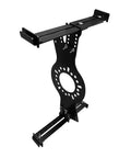 Adjustable 5 Lug Wheel Fitment Simulator Tool Measures Rim Diameter And Width For Smooth Rolling Stock Setup No Sweat Dial In Your Rig Precision Bolt Pattern Checker in black metal design.