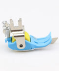 Side view of Heavy Duty Plastic Flange Roller Presser Foot for Industrial Single Needle Sewing Machines with Precision Edge Guide.