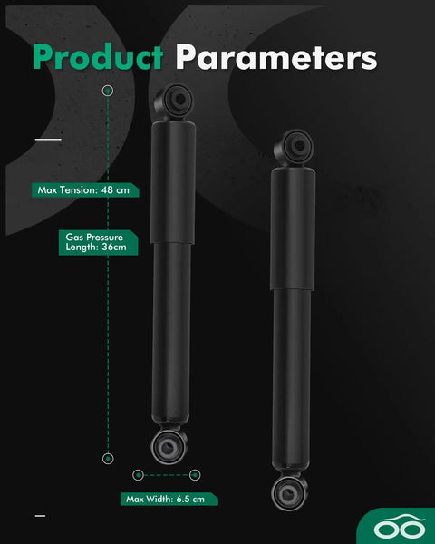 Rear Gas Shock Absorbers Set Of 2 For Toyota RAV4 2006 2007 2008 2009 2010 2011 2012, Left And Right Shocks, dimensions displayed