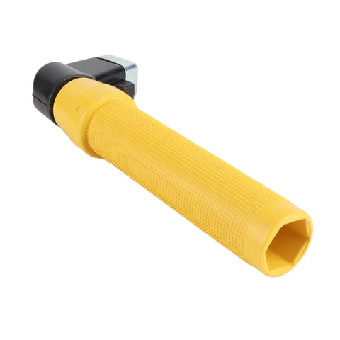 Heavy Duty Welding Electrode Clamp 400A Universal Fit with ergonomic yellow handle and black jaw, ideal for reducing fatigue.