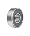 6000-2RS rubber-sealed deep groove ball bearing, angled front view; steel, ABEC-5, 0.39 in x 1 in x 0.31 in