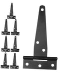 8 Pack Black T Shape Gate Hinges With Screws Zinc Plated T Strap Hinges for Outdoor Use