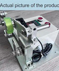 Digital Wire Rope Counter with Length Alarm, Roller Type Electronic Measuring Wheel for Cables and Wires, Accurate Measurement & Preset Reminder side view with green roller.