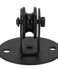 Industrial Pendant Lamp Hanging Chandelier Pulley System Kit With Wire Pulleys Bearing Rod And Lifting Accessories For Easy Adjustable Lighting, black metal pulley