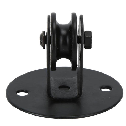 Industrial Pendant Lamp Hanging Chandelier Pulley System Kit With Wire Pulleys Bearing Rod And Lifting Accessories For Easy Adjustable Lighting, black metal pulley