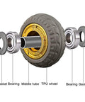 Close-up of Top Shelf Heavy Duty Furniture Caster Wheels 3 Inch To 4 Inch Polyurethane Rollers with highlighted components.