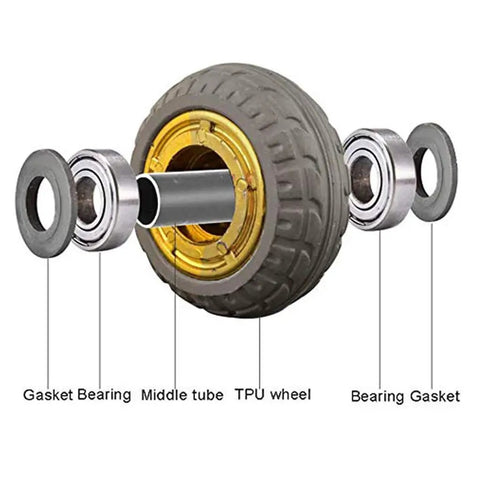 Close-up of Top Shelf Heavy Duty Furniture Caster Wheels 3 Inch To 4 Inch Polyurethane Rollers with highlighted components.
