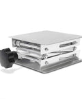 Wisamic lab jack scissor stand platform, stainless steel lift table, 4x4 in, adjustable screw mechanism.