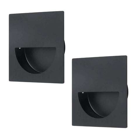 2 Pack Recessed Door Pulls Square Flush Handles For Pocket Doors Bypass Doors Barn Doors And Sliding Closets in black steel