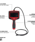 MSpector 4 Foot Inspection Camera Borescope with 4.3 inch LCD, 7.7 mm shaft, 10 mm camera, 4 ft reach, battery powered.