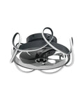 Bladeless Ceiling Fan With Lights And Remote, Ultra Quiet With Six Speeds And Stepless Dimming, Modern Geometric Design, Black Finish