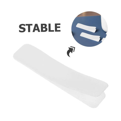100 Pack Double Sided Hook And Loop Strips With White Pet Film Backing 2.5x10cm Self Adhesive Heavy Duty Fastener Tape For DIY Mounting on a stable surface.