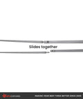 Cosplay Ready 25 Inch Plastic Fencing Foil Sword with two-piece snap assembly shown separated and aligned for assembly