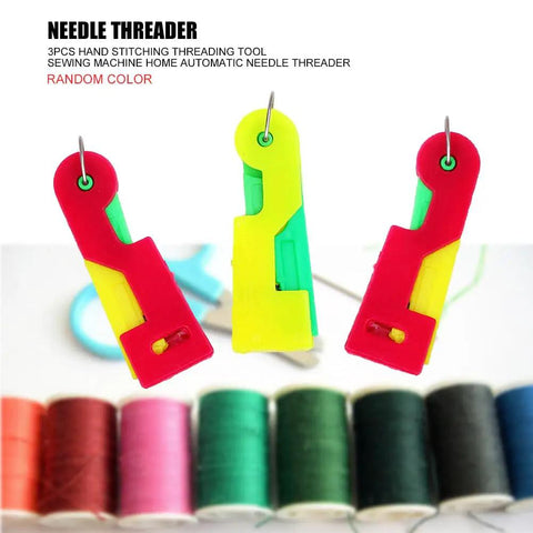 3Pcs Automatic Needle Threader Set For Hand Sewing Easy No Fuss Threading Device For Small Eye Needles Ideal For DIY Embroidery