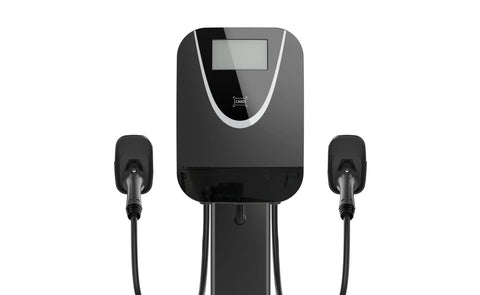 Level 2 Commercial EV Charger With Dual J1772 Guns, LCD Display, 11.5KW 48A Output, Wall Mount, 208 To 240V AC Power