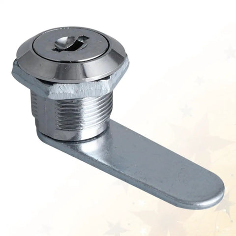 No Sweat Silver Zinc Alloy Cylinder Cam Lock With Three Keys For Electrical Meter Boxes Kitchen Cabinets And Drawer Hardware, close-up view.