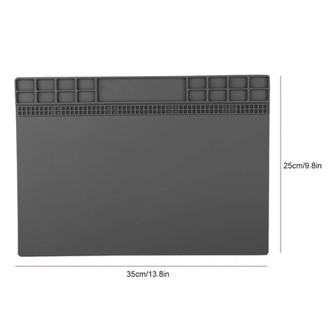 Top Shelf Anti Static Soldering Mat With ESD Safe Silicone Surface, No Nonsense Heat Resistant Repair Pad, grey, 35cm x 25cm.